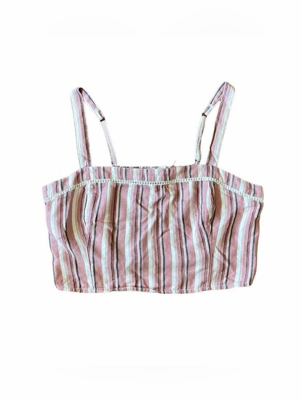 Hollister Pink Striped Cropped Tank